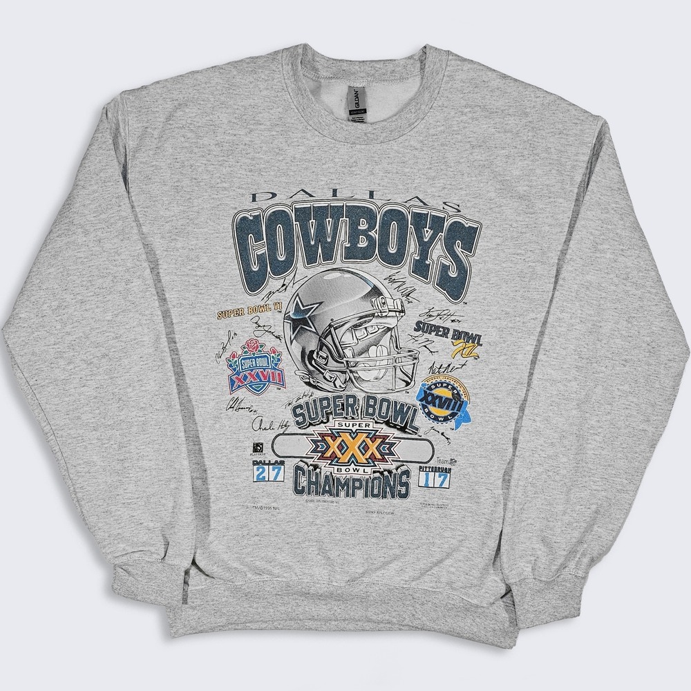 Dallas Cowboys Retro Super Bowl Crewneck Sweatshirt